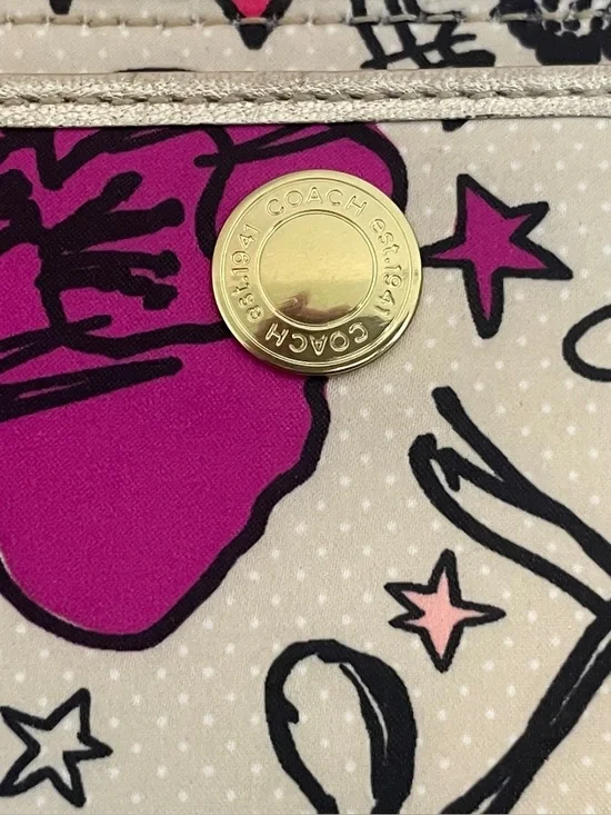 Vintage Coach Poppy Kyra Floral Graffiti Sateen Wallet Wristlet Y2K Rare - Picture 15 of 16